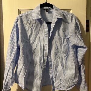 Forever 21 Light Blue Striped Casual Shirt